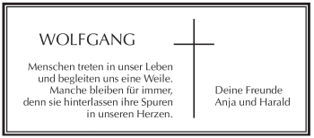 Traueranzeige von Wolfgang Zindl von Pegnitz-Zeitung